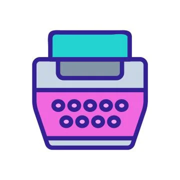 Typewriter icon vector. Isolated contour symbol illustration Stock Illustration