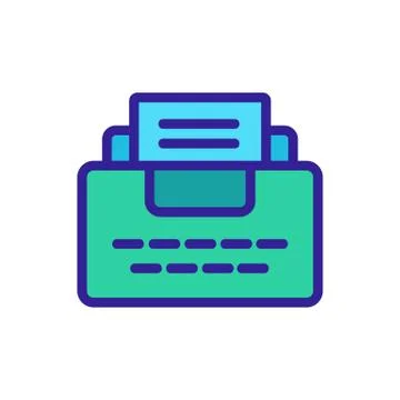 Typewriter icon vector. Isolated contour symbol illustration Stock Illustration