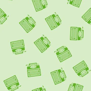 Typewriter industry glyph vector seamless pattern Stock Illustration