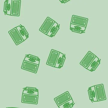 Typewriter industry line vector seamless pattern イラスト素材