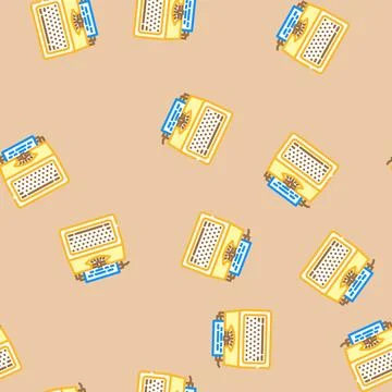 Typewriter industry vector seamless pattern Stock Illustration