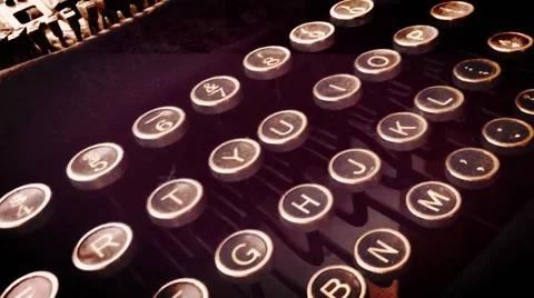 Typewriter Key Pan Warm Filter Stock Footage 56264643