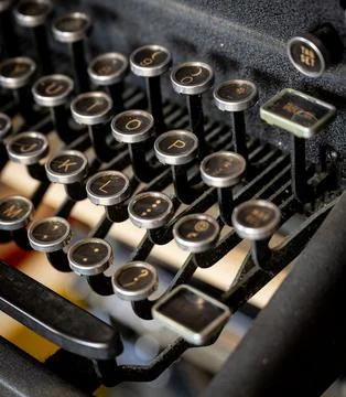 Typewriter Keys on Angle 스톡 사진
