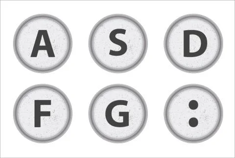 Typewriter keys asdfg Illustrazione stock