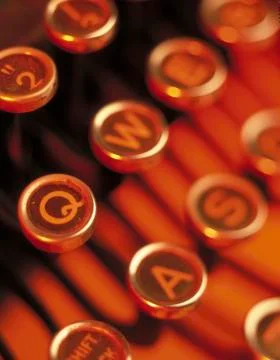 TYPEWRITER KEYS IN CLOSE UP Stock Photos