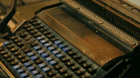 Typewriter keys. Keys on an antique typewriter. Video stock 75425810
