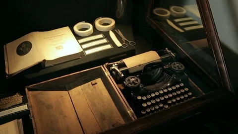 Typewriter keys. Keys on an antique typewriter. Stockbeeldmateriaal 80093280