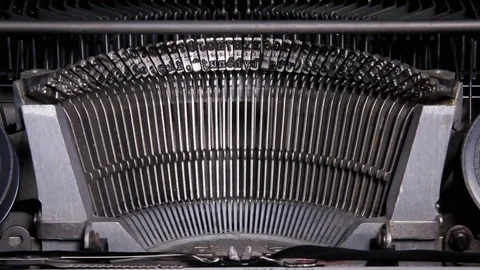 Typewriter keys metal CU Stock Footage