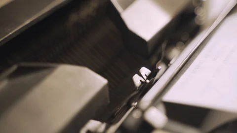 Typewriter Letters Hitting Ink And Paper Stock Footage 120312439