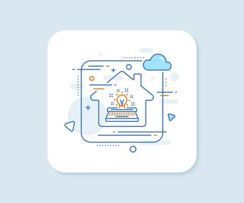 Typewriter line icon. Creativity sign. Vector Stock Illustration