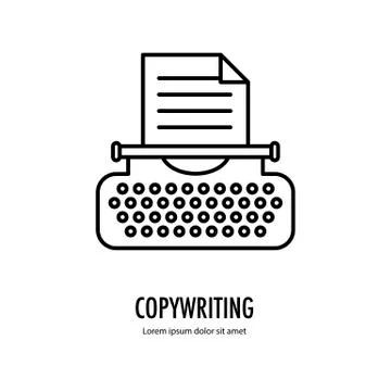 Typewriter Line logo Stock Illustration