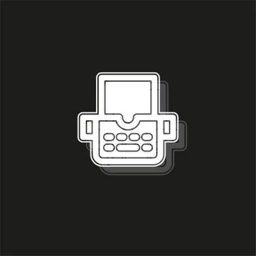 Typewriter machine icon - type letter machine - keyboard typeing icon Stock Illustration