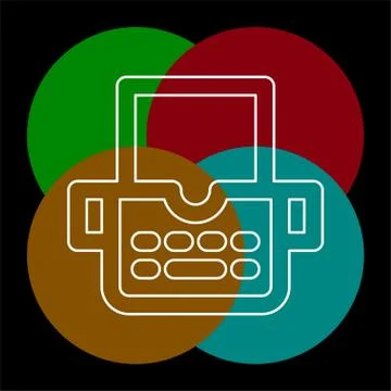 Typewriter machine icon - type letter machine Stock Illustration