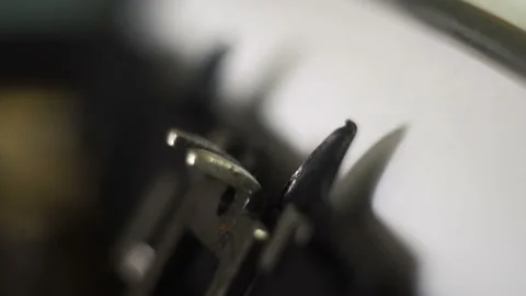 Typewriter Mechanism 4K Stock Footage 146484249