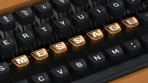 Typewriter with MESSAGE buttons Stock Illustration