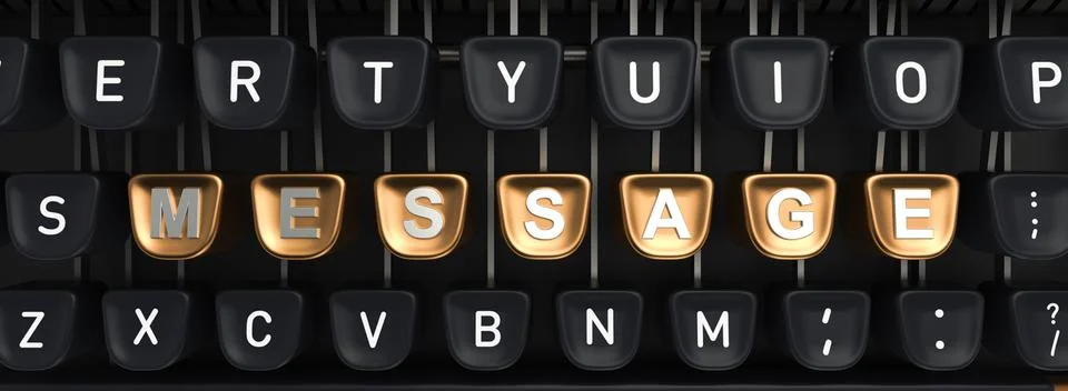 Typewriter with MESSAGE buttons Stock Illustration