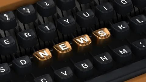 Typewriter with NEWS buttons Stock Illustration