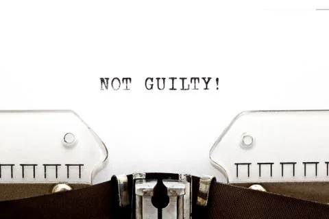 Typewriter not guilty Stock Photos