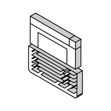 Typewriter occupation isometric icon vector illustration Stock Illustration