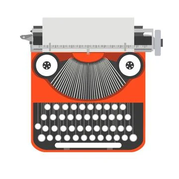  Typewriter old, vintage vector writer illustration. Retro type paper isol... Stock Photos