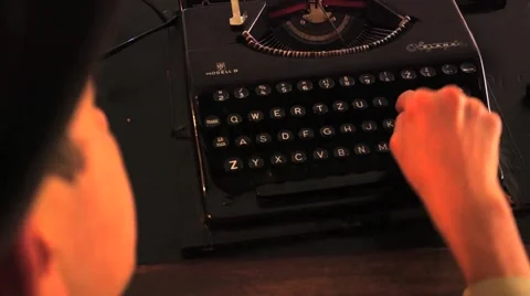 Typewriter - over the shoulder Video stock 49910491
