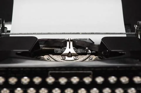 Typewriter with paper sheet Foto stock
