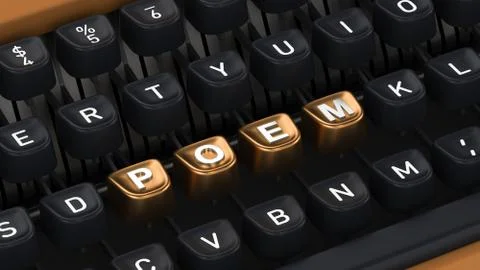 Typewriter with POEM buttons Stock Illustration