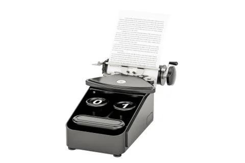 Typewriter for the programmer, 3D rendering Stock Illustration