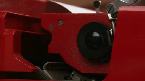 Typewriter, red Stock Footage 12368055