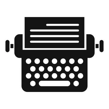 Typewriter scenario icon simple vector. Video movie Stock Illustration