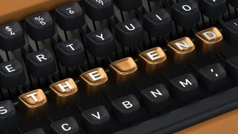 Typewriter text the end Stock Illustration
