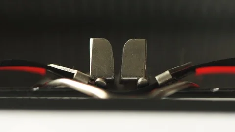 Typewriter type guide and typebars macro slow motion Stock-Footage 99283723