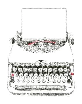 Typewriter typed Stock Illustration
