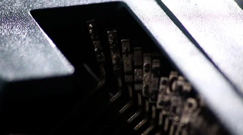 Typewriter typing hammers close up  Stock Footage 47455023