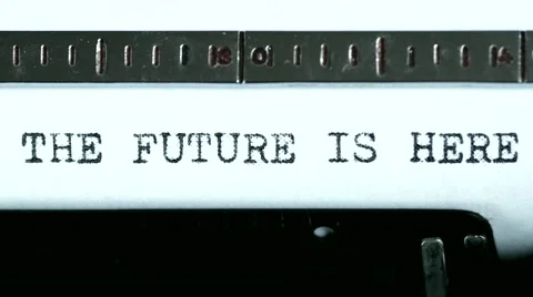 Typewriter. Typing text: the future is here Stock Footage 47938592