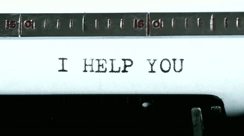 Typewriter. Typing text: i help you Stock-Footage 47939015