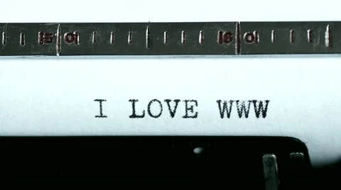 Typewriter. Typing text:  I love www Stock Footage 47876150