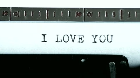 Typewriter. Typing text: i love you Stock Footage 47939121