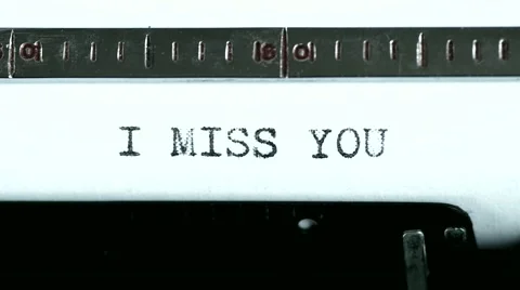 Typewriter. Typing text: i miss you Stock Footage 47938869
