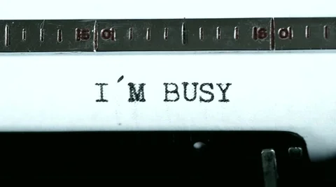 Typewriter. Typing text: i´m busy Stock Footage 47939021