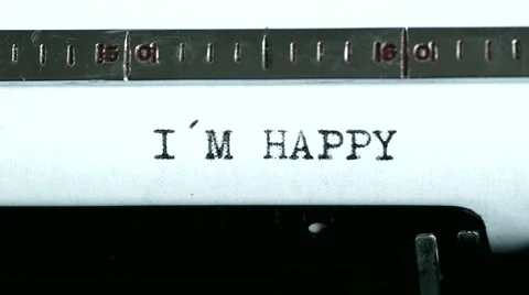 Typewriter. Typing text:  I´m Happy Stock Footage 47876157