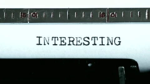 Typewriter. Typing text: interesting Stock Footage 47938619