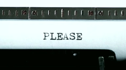 Typewriter. Typing text: Please Stock Footage 47876146