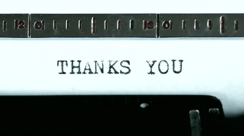 Typewriter. Typing text: thanks you Stock Footage 47938998