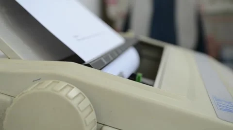 Typewriter in Use Side View Stock Footage 46128551
