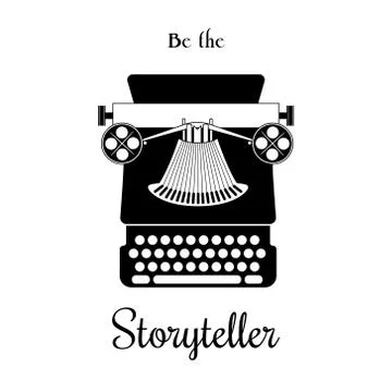 Typewriter vector card - be the Storyteller Stock Illustration