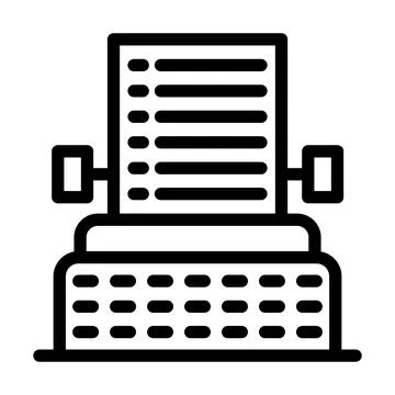 Typewriter Vector Icon Design Illustration Stock Illustration