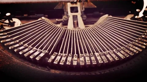 Typewriter Warm Filter Stock Footage 56264495