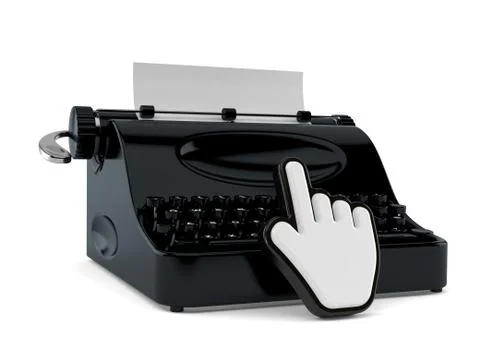 Typewriter with web cursor Stock Illustration