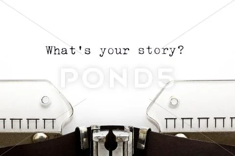 Typewriter what is your story Stock Photos